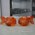 fish shape colored glass candle holder